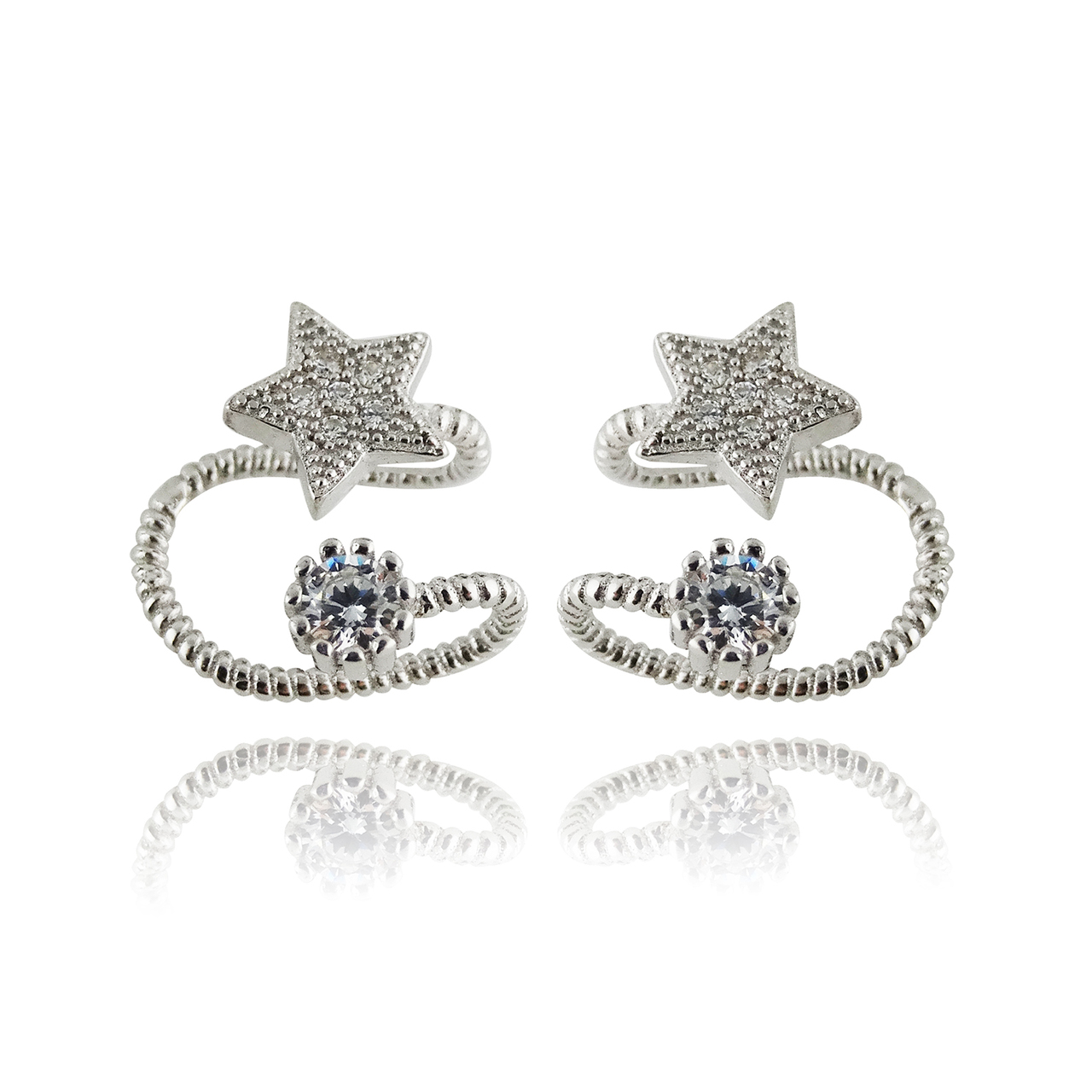 Left Ear Slide-on No piercing Sterling Silver Frog Ear Wrap Cuff Earring